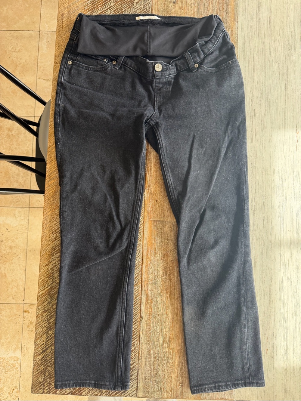 Abercrombie & Fitch Black Straight Leg Maternity Jeans